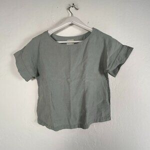 Offon Clothing Women's Round Neck Short Sleeve Pullover Casual Blouse Green ??